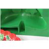 Image 4 : (2) Jello Moulds, Poinsettia Tray & (3) Vintage Christmas Ornaments - Assorted