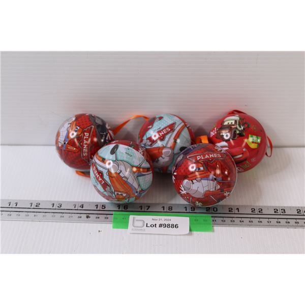 (5) Disney Christmas Ornaments (Cars & Planes)