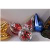 Image 3 : East Germany Glass Drop Ornaments, Vintage Nativity Scene & Poinsettia Ornaments - as is