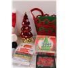 Image 3 : Christmas Decorations: Tinsel, Santa, Coasters, Felt Garland, Baskets,. Misc.