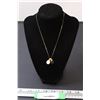 Image 1 : ^ 14K Gold Necklace w/ Black & White Pendants