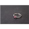 Image 2 : ^ 14K White Gold Plated Gemstone Ring - Size ?