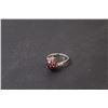 Image 2 : ^ Sterling Silver Ring w/ Rose Sphere & Diamonds - Size ?
