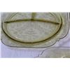 Image 3 : (3) Yellow Depression Glass Divided Plates - 10.5" Diameter - Has Crack, as Pictured