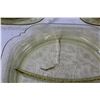 Image 4 : (3) Yellow Depression Glass Divided Plates - 10.5" Diameter - Has Crack, as Pictured