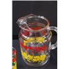 Image 3 : Vintage Floral Glass Pitcher & Four Glasses Set