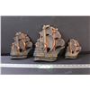 Image 1 : (3) Ceramic Miller Studio Ceramic Sailboat Wall Decor - Some Chips, as pictured - Assorted Sizes