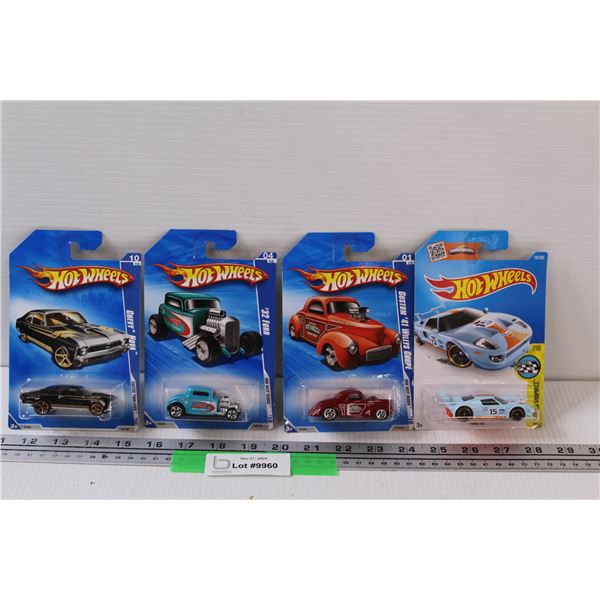 (4) Hot Wheels (NIB): Nova, 1932 Ford, Willys, HW Speed Racer