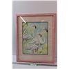 Image 1 : Pink Flamingo Print Picture - 17.5" x 22"