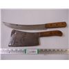 Image 1 : Vintage Butcher Cleaver and Butcher Knife