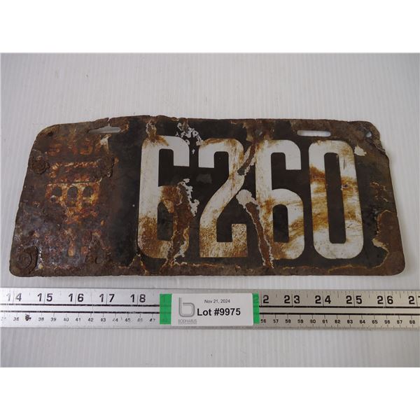 Vintage 1919?? Saskatchewan License Plate