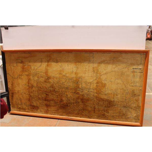 * Vintage Scarborough's New Routing and Shipping Map of Western Canada - 74 Long x 37 x 2