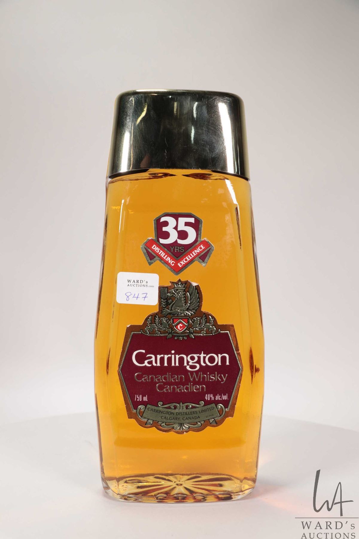 Carrington/ Canadian Whisky/ 750ml/ 40% ABV, excise stamp dated 1981 ...