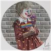 Image 2 : Artist Vivian Thierfelder framed original watercolour painting of a child with painted clown face, i