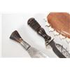 Image 2 : Wood and shark tooth club 11 1/2" and two wooden handled spear shaped bladed knives
