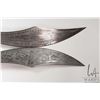 Image 2 : Two scimitar style swords, each with etched steel blades, each 28 1/2"