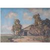 Image 2 : Artist J. Warmenhoven, antique gilt framed oil on canvas painting of a humble dwelling with a big sk
