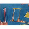 Image 2 : Edmonton artist Alan Wood '80, framed original abstract watercolour on paper, 12" X 15 3/4". Note: A