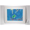 Image 1 : Edmonton artist Alan Wood '80, framed original abstract watercolour on paper, 12" X 15 3/4". Note: A