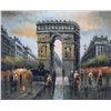 Image 2 : Gilt framed original oil painting of the Arc de Triomphe in Paris, artist signed, 19 1/2" X 23 1/2".