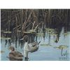 Image 2 : Framed print titled "Spring Marsh- Pintail Pair" pencil signed by artist Robert Bateman, 185/950, ov