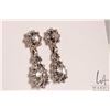 Image 2 : Pair of antique silver, gold and early cut faceted natural diamonds, possibly rose cut. At some poin