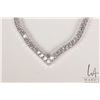 Image 2 : Platinum plated tennis necklace, 18" in length
