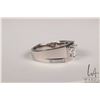 Image 2 : Sterling silver with white gold overlay, gent's ring set with 1 carat lab created moissanite gemston