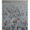 Image 2 : Framed original acrylic on canvas painting of outdoor skating, initialed AB '88, 39" X 34". Note: Ar