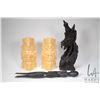 Image 1 : Tray lot of treen ware including intricately carved Balinese ebony dragon 15" in height, a pair of N