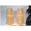 Image 2 : Tray lot of treen ware including intricately carved Balinese ebony dragon 15" in height, a pair of N