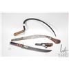 Image 1 : Four bladed farming tools including curved cutters, skinning knife and extra long sickle 20"