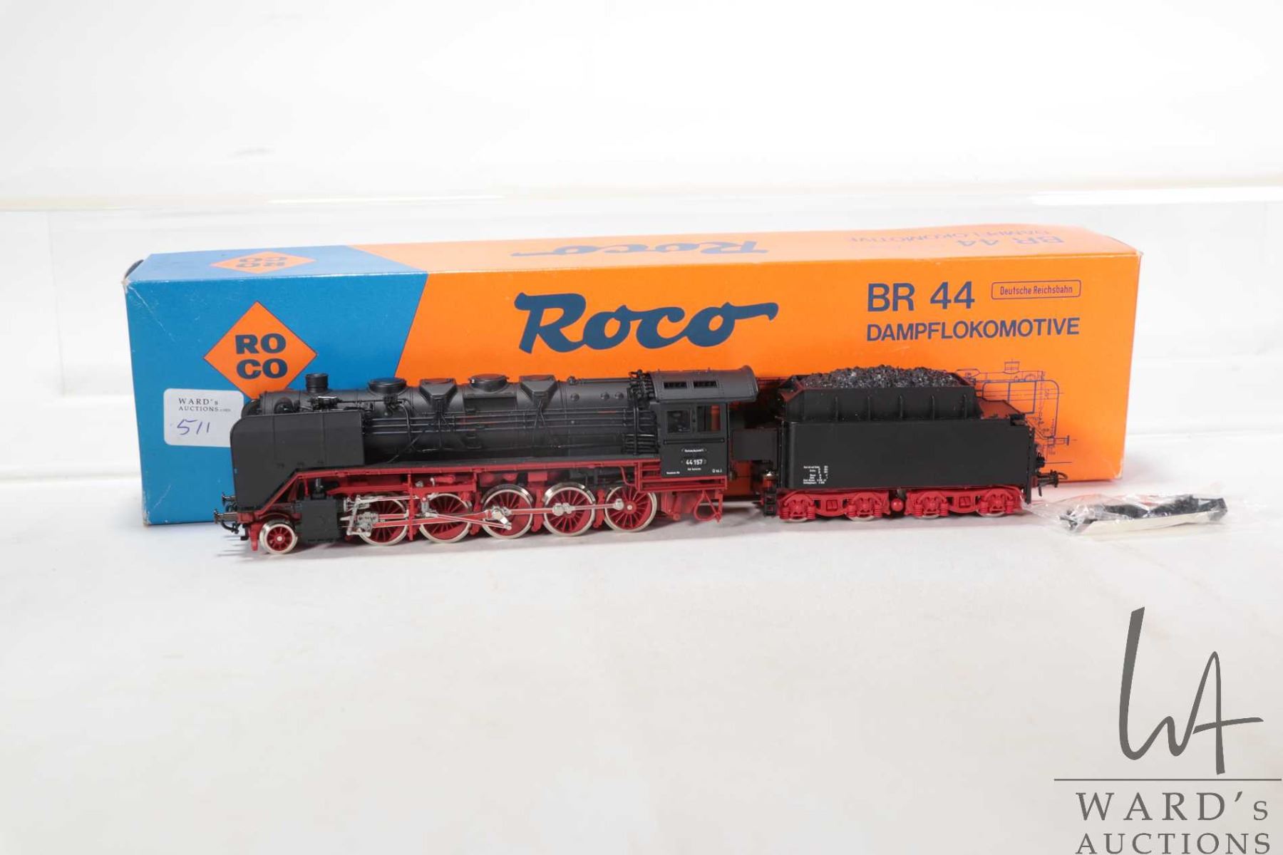 Motor Ho Roco Roco BR 44 Dampflokomotive HO scale engine and tender, in original box ...