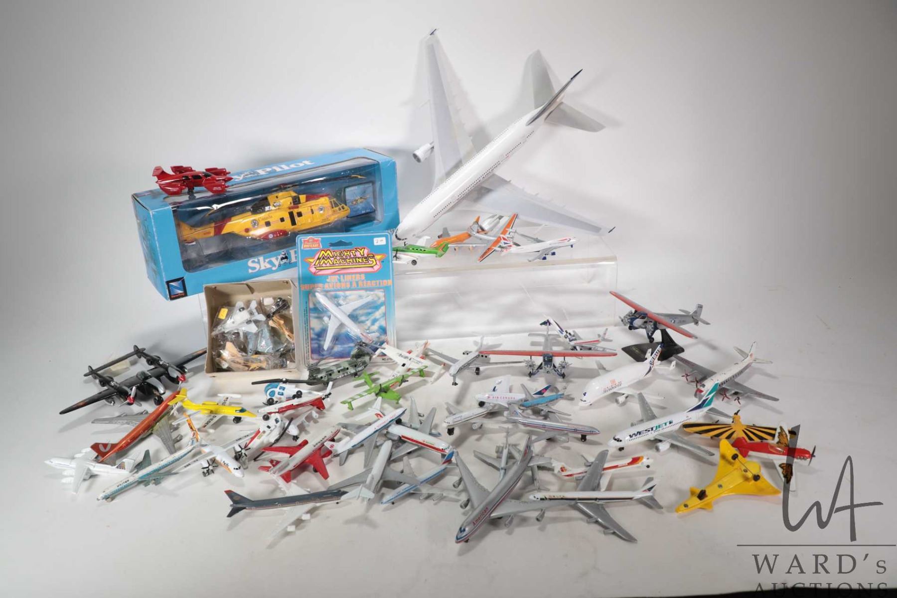 Large selection of unboxed passenger and private die-cast plane models ...