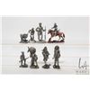Image 1 : Selection of cast metal and pewter figures including mounted cowboy, Indians, gold mining etc.