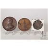 Image 1 : Three medallions including French bronze 3" Leopold Premier Des Belges Belgium medal for academic me