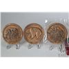 Image 2 : Six bronze medallions including two 2 1/2" 350th Commemorative Anniversary of the Founding of Santa 