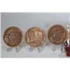 Image 3 : Six bronze medallions including two 2 1/2" 350th Commemorative Anniversary of the Founding of Santa 