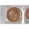 Image 2 : Three bronze medallions including 2 1/4" 1732-1799 George Washington Inauguration 1789 ( note: error