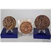 Image 1 : Three bronze medallions including 2 3/4" French Harvesters, Paris Mint 1967, Monnaie De Paris- Creat