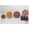 Image 1 : Four bronze medallions including 2 3/4" Leaders of the Begian Resistance WWI Vechtenhoff Exhibition 