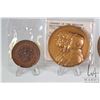 Image 2 : Four bronze medallions including 2 3/4" Leaders of the Begian Resistance WWI Vechtenhoff Exhibition 