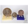 Image 1 : Three bronze medallions including Mester de Avis D. Joao I, 4", Bretange 3" and Toon Dupuis 1937, 2 