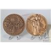 Image 3 : Three bronze medallions including The Franklin Mint 1973 Calendar 3", Us First National City Bank 19