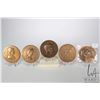 Image 1 : Five bronze medallions including Lincoln -With Malace Towards None, 2 3/4", Lincoln Assassination 3"