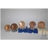 Image 1 : Five bronze medallions featuring US Presidents including John F. Kennedy, two Roosevelt 3", Ronald R