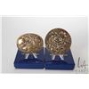 Image 1 : Two bronze medallions including Roman poetry and drama by Jean-Philippe Roch and Fleurs de Joie- Gre