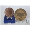 Image 2 : Two bronze medallions including Monnaie De Paris Gregorio Vardanega Apothecary medal and Queima Das 