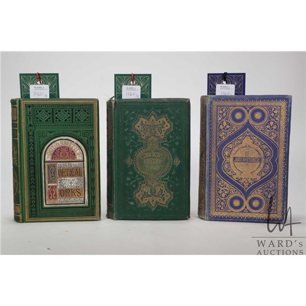 Three books including "The Poetical Works of James Montgomery-of Sheffield" Eight engravings on stee