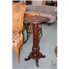 Image 1 : Antique mahogany statuary stand with bulbous pedestal, 36" H X 15" D